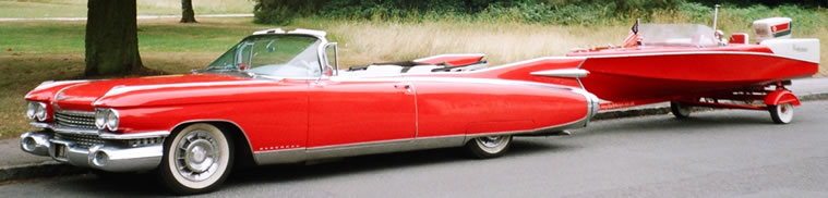 1957 Performer Speedboat and 1959 Cadillac Eldorado Biarritz