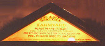 1930/40s Farmyard Shooter slot machine - detail